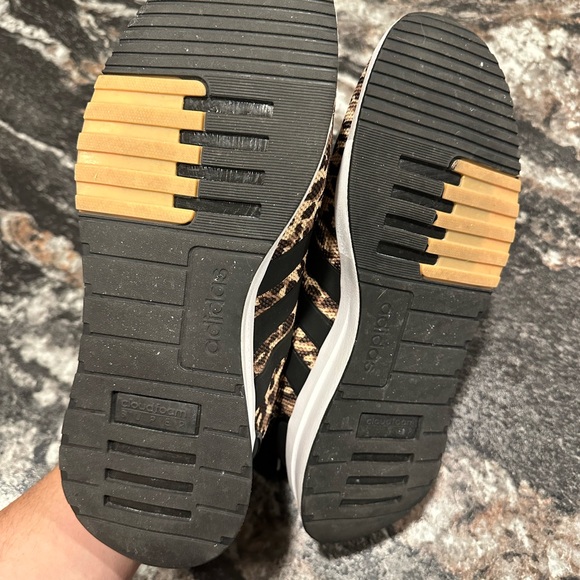 Adidas Women's Leopard Print Sneakers - Black and Brown - Picture 3 of 3